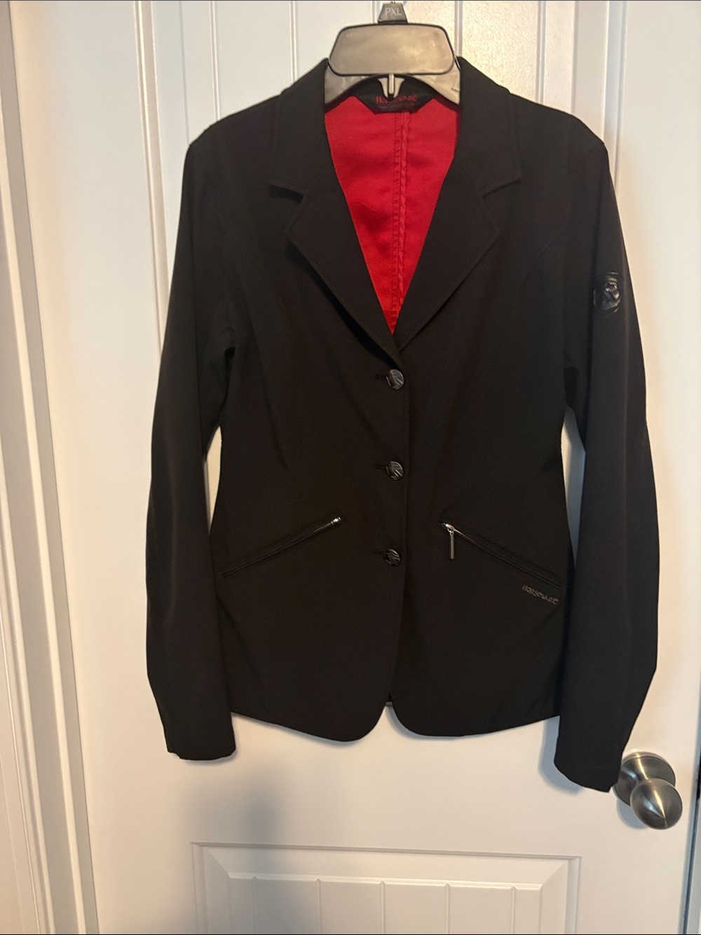 Women's Black Blazer with Red Lining - Tailored Equestrian Show Coat Horseware